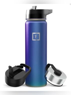 IRON °FLASK Insulated Stainless Steel Water Bottle w/ Interchangeable Lids
